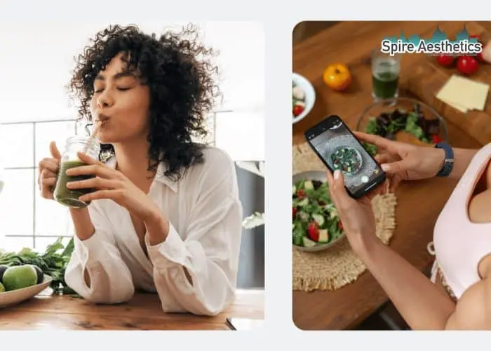Image of woman looking into her diet and fat freezing Feltham to improve her health
