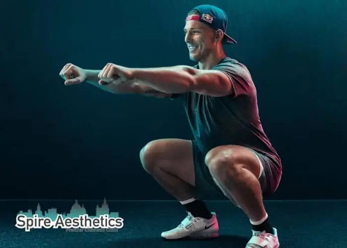 Image of man build leg muscle Feltham through exercise