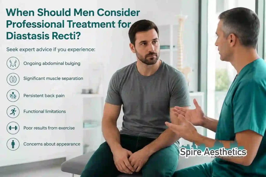 When Should Men Consider Professional Treatment for Diastasis Recti Feltham?